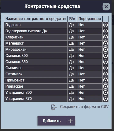 Справочник контрастных средств